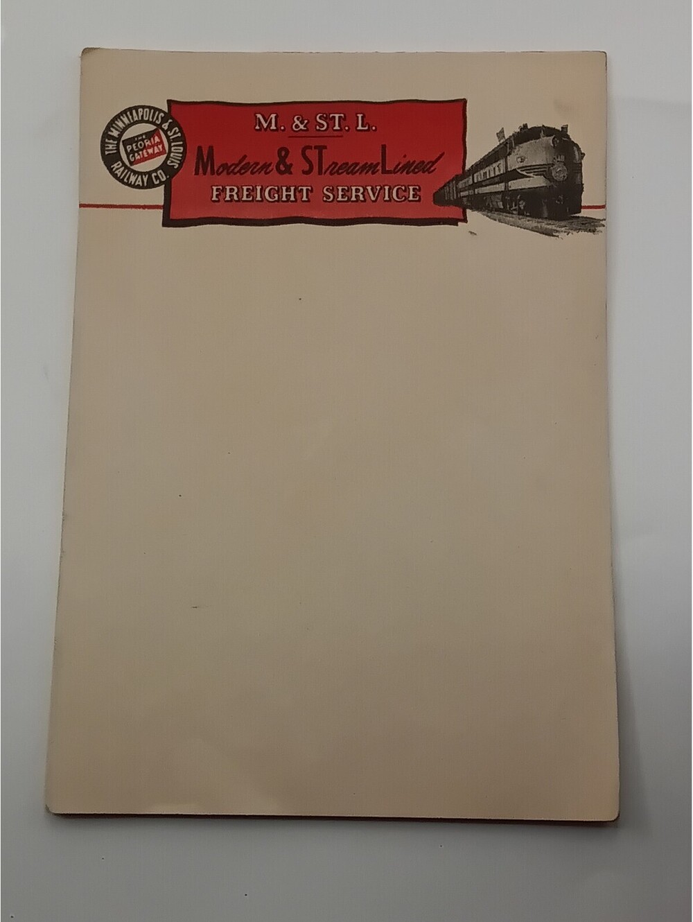 The Minneapolis & St. Louis Railroad / The Peoria Gateway Line Writing Paper Pad